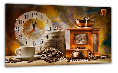 Картина на холсте MAKO Coffee Grinder Vintage с часами 30×53 см бесшумный плавный ход кварцевый механизм 3053-061