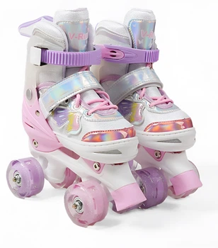 Розсувні ролики квади 3-16 M Best Roller колеса PU, що світяться (розмір 35-38). Multicolor (193625)