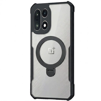 Протиударний чохол XUNDD Texture with Ring для Oneplus 15 магнітним кільцем - підставкою, Black