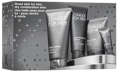 Zestaw męski Clinique Great for Him żel do mycia twarzy 200 ml + peeling do twarzy 100 ml + krem pod oczy przeciwstarzeniowy 15 ml + emulsja nawilżająca do twarzy 100 ml (192333275993)