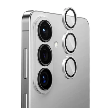Защитное стекло с рамкой CD Pattern на заднюю камеру для Samsung Galaxy S26+ 5G silver