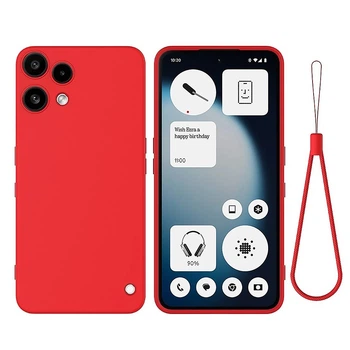 Чехол Silicone Cover Full для Nothing Phone (3a) Lite со шнурком - петлей red