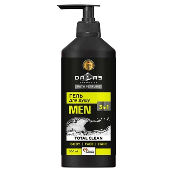 Dalas Total Clean Гель для душу чоловічий 3в1 1000 г з дозатором