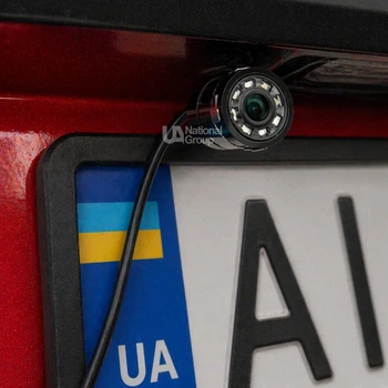 Камера заднего вида для авто HD 170° и LED подсветкой, универсальный парковочный прибор для автомобиля с ночным видением, широким углом обзора и с кабелями подключения, CZV-008-Black