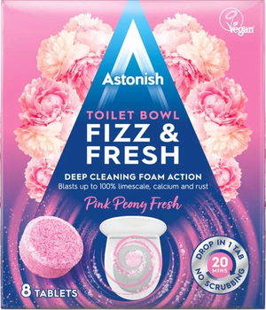 Таблетки для чищення унітазу Astonish Fizz & Fresh Рожева півонія 8 шт (5060060212633)