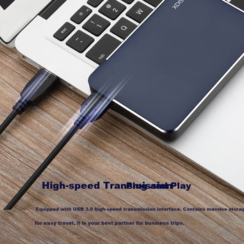 Зовнішній жорсткий диск Xiaopan (XDISK) 2 ТБ USB 3.0 серії X, 2,5 дюйма, темно-синій, бізнес-модний, для резервного копіювання файлів, високошвидкісний, портативний, стабільний та міцний