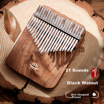 Калимба Luru Thumb Piano, 21-клавишная клавиатура, утолщенная клавиатура из черного ореха, музыкальный инструмент, клавиатура в форме дуги.