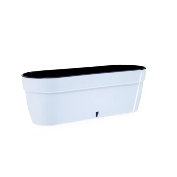 Вазон Santino Asti Window Box 12 л, 50х17х20см, білий-чорний