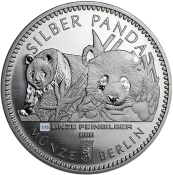 Колекційна срібна монета "SILBER PANDA - Срібна Панда" 1,94 г 2016 рік