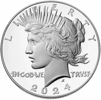 Колекційна срібна монета "PEACE DOLLAR - Мирний Долар" PROOF 26,73 г 2024 рік