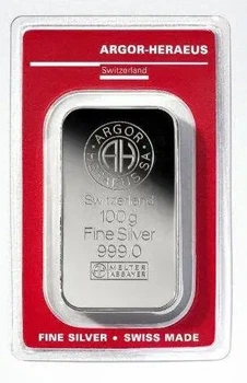 Колекційний срібний злиток 100 грам ARGOR (2 категорія)