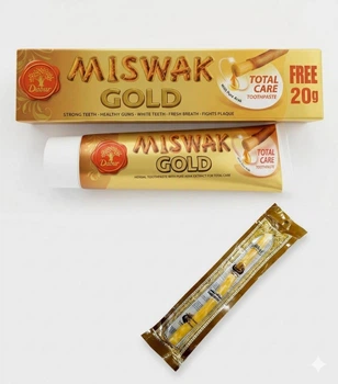 Зубна паста мисвак miswak ГОЛД GOLD 120 грамів + 20 грамів + палочка місвак