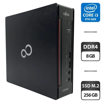 Неттоп Fujitsu Esprimo Q558 Mini USFF / Intel Core i3-9100T (4 ядра по 3.1 - 3.7 GHz) / 8 GB DDR4 / 256 GB SSD M.2 / Intel UHD Graphics 630 / Блок питания б/у