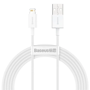 Кабель Baseus Superior Series USB to Lightning 2.4A, 2 м, швидка зарядка, передача даних, White