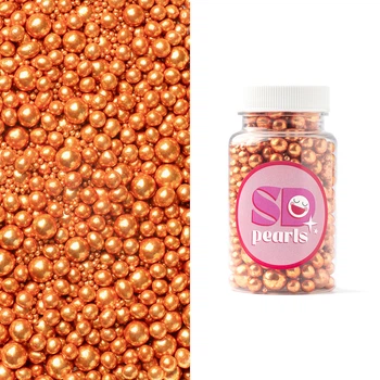 Посыпка кондитерская SD Pearls сахарные шарики зеркальные медные 3-10мм 100г