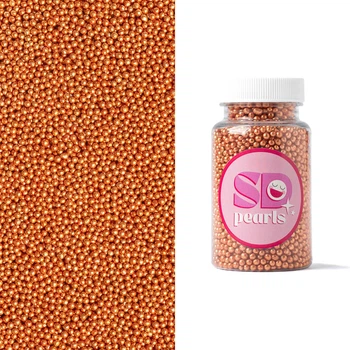 Посыпка кондитерская SD Pearls сахарные шарики зеркальные медные 3мм 100г