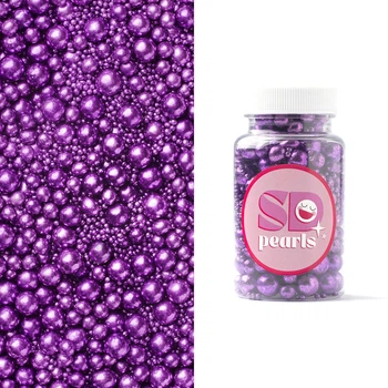 Посыпка кондитерская SD Pearls сахарные шарики зеркльные фиолетовые 3-10мм 100г