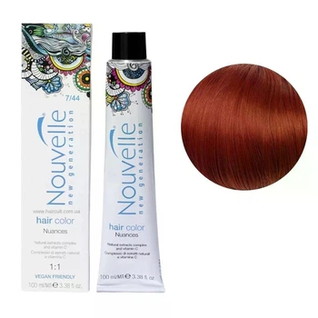 Фарба для волосся Nouvelle Hair Color 7/44 Яскравий мідно-русявий 100 мл