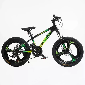 Спортивный детский алюминиевый велосипед 20 дюймов Shimano 21 скорость черно-зеленый Corso «Evolution» (EV-20438)