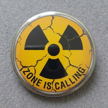 Значок «Zone Is Calling» — Чорнобильська радіація (Stalker style)