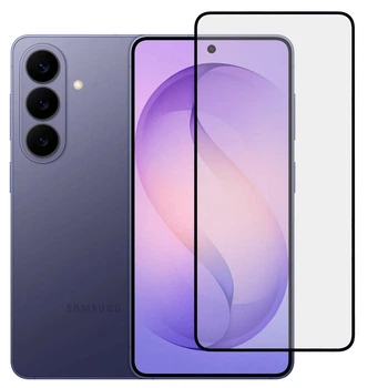 Защитное стекло для телефона Samsung Galaxy S26 противоударное на весь экран прозрачное с черной рамкой