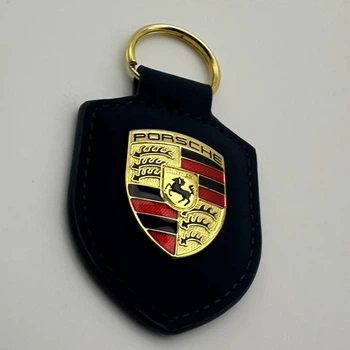 Брелок для ключей Porsche порш эко-кожа черный