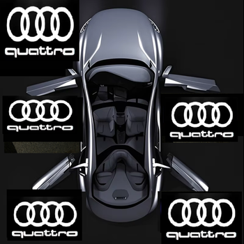 Підсвічування дверей проєкція для Audi (ауді) Quattro 4 штуки на чотири двері металевий корпус скляна лінза