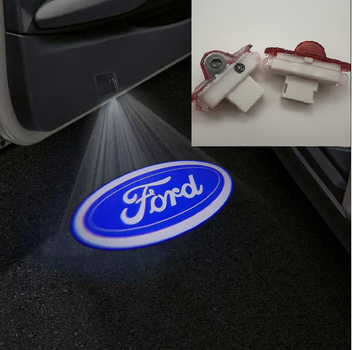 Подсветка дверей проекция форд Ford 2 штуки стеклянная линза