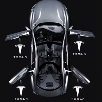 Подсветка дверей тесла проекция для Model S Y 3 X Tesla тесла 4 штуки на 4 двери