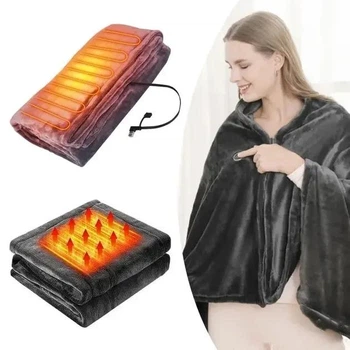 Електроковдра Плед з підігрівом (155 80) Electric Heating Shawl Blanket USB
