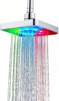 Душевая насадка с подсветкой LED RGB, квадратная 150 мм AND XL-902