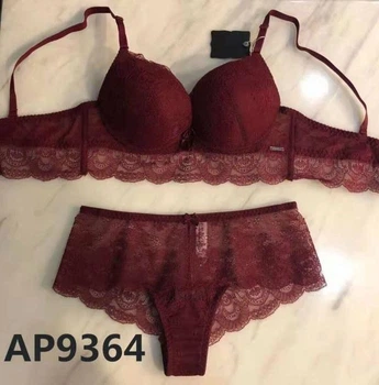 Комплект білизни: бюст'є push-up і трусики бразилиани 9364 Balaloum бордо 80C/L