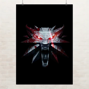 Постер Відьмак, лого вовка, Witcher, плакат для геймера, A3 42×30 см (id2018)