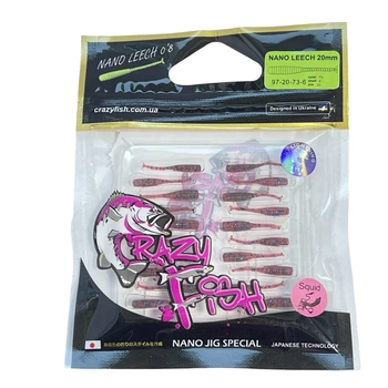 Приманка Crazy Fish Nano Leech 0.8" 97-20-73-6 упак (20шт),97-20-73-6