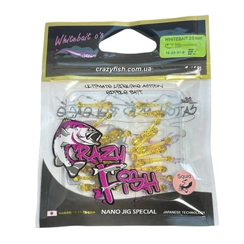 Приманка Crazy Fish Whitebait 0.8" 16-20-31-6 смак кальмар уп. (20шт),16-20-31-6