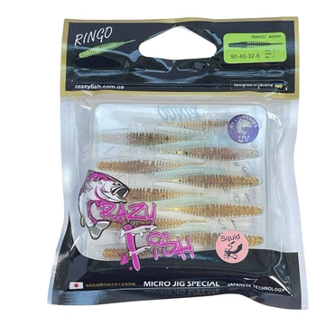 Приманка Crazy Fish Ringo 1.6" 90-40-32-6 вкус кальмар уп. (10шт),90-40-32-6