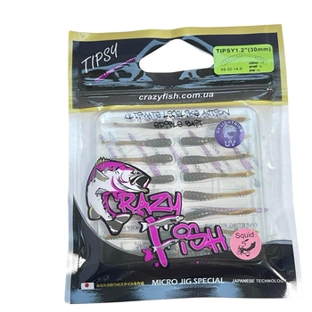 Приманка Crazy Fish Tipsy 1.2" 69-30-14-6 смак кальмар уп. (16шт),69-30-14-6