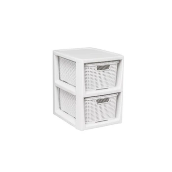 Комод на 2 ящика RATTAN міні білий 1727 Branq