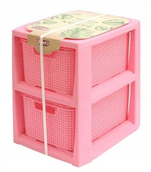 Комод на 2 ящики RATTAN міні рожевий Branq
