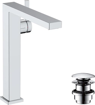 Змішувач hansgrohe Tecturis E CoolStart EcoSmart+ для раковини зі зливним гарнітуром, хром 73070000