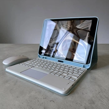 Чохол-клавіатура CaseFashion в комплекті з мишкою для iPad 11 (A16) (2025) Sky Blue/White