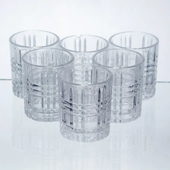 Набор рюмок Crystal Shots из стекла 6 шт. по 75 мл для крепких напитков, рельефный узор (44202B175078)