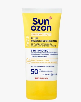 Мотивирующий солнцезащитный флюид для лица 3в1 Sunozon Fluid SPF 50, 50 мл