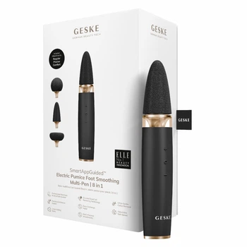 Шлифовальная пилка для стоп с дополнительными насадками GESKE Electric Pumice Foot Smoothing Multi-Pen 8в1 серая