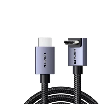 Кабель Ugreen HD188 HDMI 2.1 8K 60Hz Ultra High Speed з кутовим кріпленням для PS5 та Switch, підтримує Dolby Vision 3m Grey (85242)