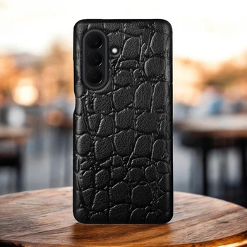 Кожаная накладка Stenk Reptile Cover для Samsung Galaxy A37 Черный (80604)