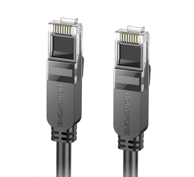 Патч-корд BOROFONE BUS01 RJ-45 Category 6 Gigabit network cable 10м Black (6941991103971)