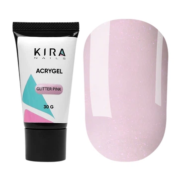 Акригель Kira Nails Acryl Gel Glitter Pink, 30 г