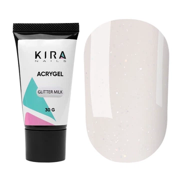 Акригель Kira Nails Acryl Gel Glitter Milk, 30 г