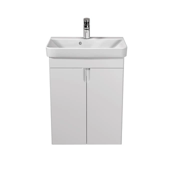 Тумба універсальна МОЙДОДИР SIMPLE WHITE 55-U з умивальником RIVER 55 біла